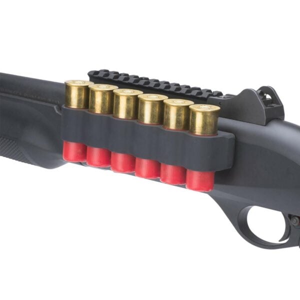 Mesa Tactical Benelli M2 Tactical SureShell Aluminum Carrier and Rail – 6-Shell, 12-GA