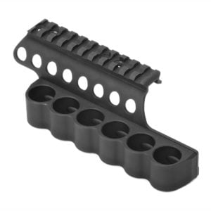 Mesa Tactical Mossberg 500/590 SureShell Aluminum Carrier and Rail – 6-Shell, 12-GA