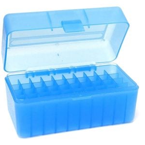 OUTDOOR OUTFITTERS AMMO BOX 243/308 50 ROUND BLUE