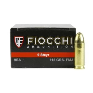 FIOCCHI 9MM STEYR 115GR FMJ – 50 ROUNDS