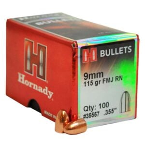 Hornady 9mm .355 dia 115gr FMJ RN Projectiles<span class="dm-archive-stock-status dm-archive-stock-status--supplier dm-archive-stock-status--mode-text">In Stock with Supplier</span>
