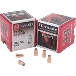 Hornady 25cal .257 dia 60gr FP – 100 Projectiles<span class="dm-archive-stock-status dm-archive-stock-status--supplier dm-archive-stock-status--mode-text">Available Online</span>