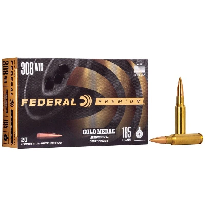 FEDERAL 308 WIN 185GR OTM GOLD MEDAL BERGER JUGGERNAUT 20RNDS