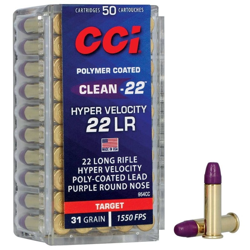 CCI 22 LR HYPER VELOCITY CLEAN 31GR LN 50RNDS