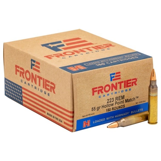 Hornady 223 Rem 55gr HP Match Frontier Ammunition Oriented Box of 150