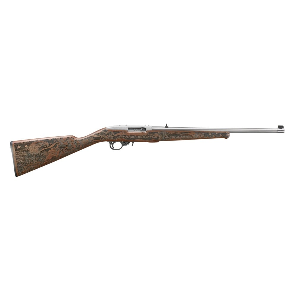RUGER 10/22 CARBINE ENGRAVED WALNUT STAIN 250th ANNIVERSARY EDITION