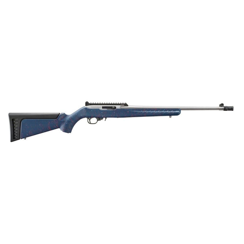 RUGER 10/22 RED, WHITE & BLUE STAIN, IRON SIGHT, FLASH HIDER 250th ANNIVERSARY EDITION