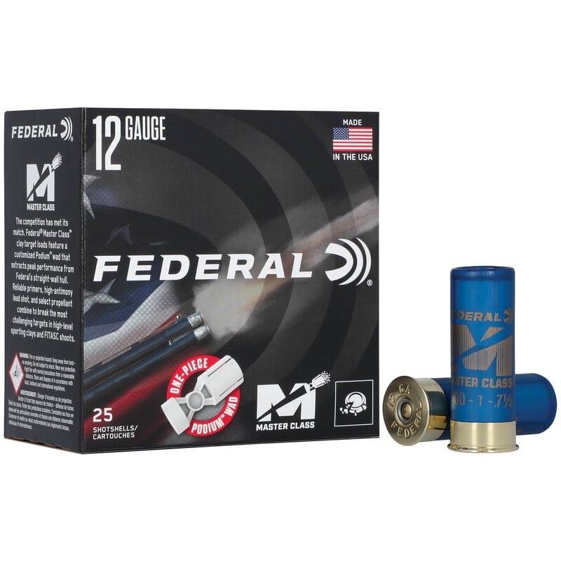 FEDERAL MASTERCLASS 12G 2.75″ 28GM 3 DRAM #7.5 25RND 1250FPS
