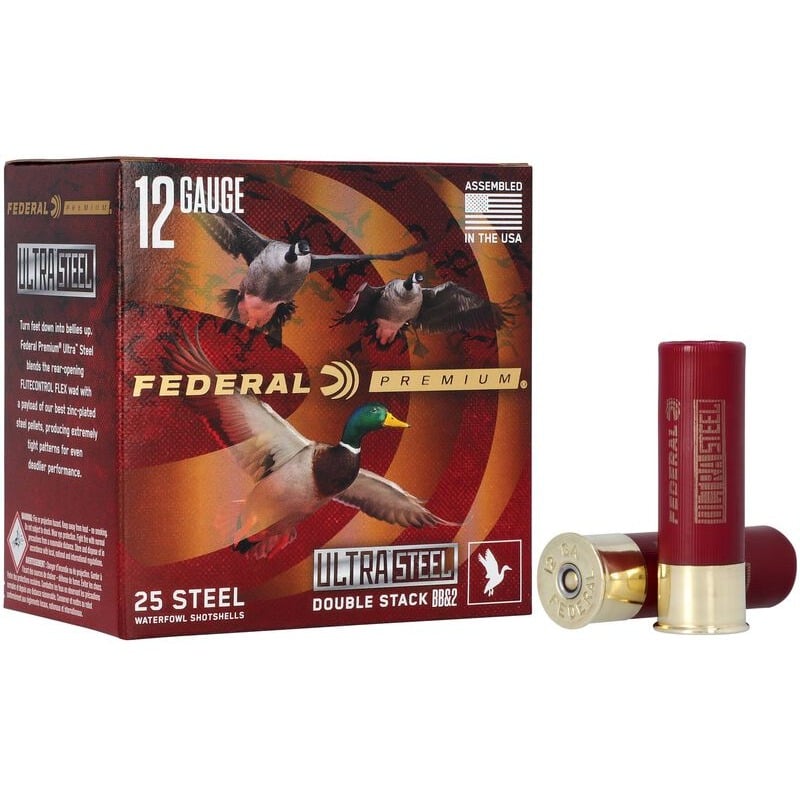 FEDERAL PREMIUM ULTRA STEEL 12G 3″ 36GM BB & #2 25RND